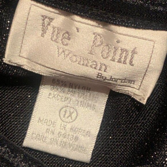 Vintage Vue Point Black Sparkle Shimmer Knit Tank Top Sleeveless V-Neck Shell - Picture 4 of 7